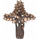 Croix Murale Bronze - 10 X 12 Cm - Arbre De Vie