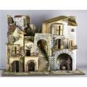 Cabane vide + lumière pour personnages de crèche de 8 cm (60x34x44cm)
