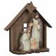 Nativité dans cabane (20 cm)