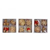 Set 10 Decorations Noel Paille