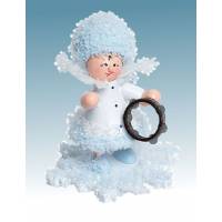Sneeuwvlokje-Hout 5.7 Cm Met Trommel 