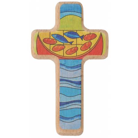 Croix Murale 11 Cm Pains Et Poissons