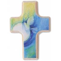 Croix De Poche Bois - 6 Cm Colombe