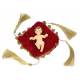 Enfant Jésus 8 x 5,5 cm + coussin rouge 10 x 10 cm