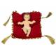 Enfant Jésus 15 x 10 cm + coussin rouge 18 x 18 cm