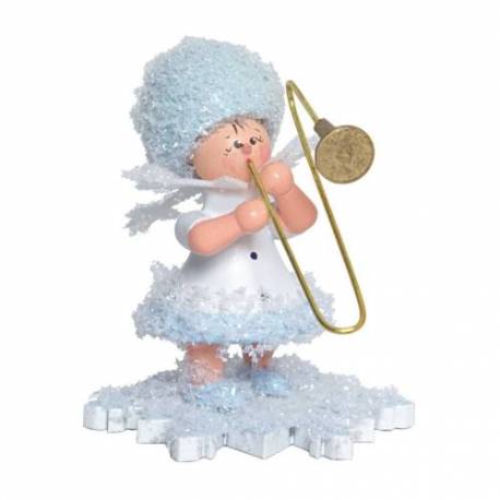 Flocon De Neige-Bois 5.7 Cm Avec Trombone