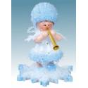 Flocon De Neige-Bois 5.7 Cm Avec Clarinette