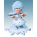 Sneeuwvlokje-Hout 5.7 Cm Met Fluit 