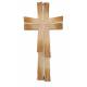 Croix En Bois Sculpte H 15 cm naturel finition dorée