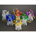 Ange 4 cm Verre Couleurs / Brillants 6 / Set