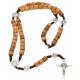Chapelet s/corde Bois d'olivier - Paters St Benoit + Mousqueton