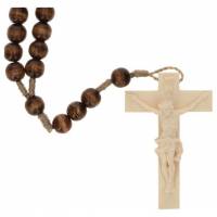 Rozenkrans op koord - Hout / Bruin - L 35 cm 