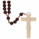 Rozenkrans op koord - Hout / Rood - L 35 cm 