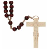 Chapelet sur corde - Bois Rouge - L35 cm