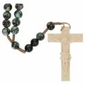 Chapelet sur corde - Bois Noir Marbré - L35 cm