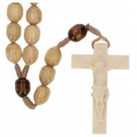 Chapelet sur corde - Bois Beige/Brun