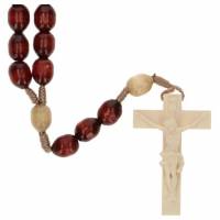 Chapelet En Bois Sur Cordon Rouge/Ton Bois