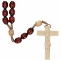 Rozenkrans Hout/Op Koord Rood/Houtkleur 