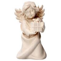 Houtsnijwerk Engel Met Geschenk 7.5 Cm/Natuur + Doos 