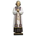 Statue en bois sculpté Saint Curé d'Ars 23 cm couleur
