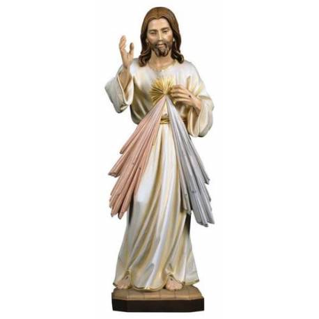 Statue en bois sculpté Christ Miséricordieux 18 cm couleur