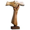 Croix Sur Base 12 X 8 Cm-Croix De L'amitié-3 Tons Bois