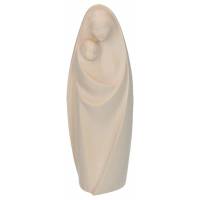 Statue Vierge Marie avec enfant moderne en bois - 18 cm - bois naturel ciré
