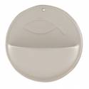 Benitier Ceramique 8.5 X 10 Cm Blanc Mat Poisson