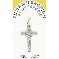 Kruisje Zilver + Rhodium H Benedictus - 27 X 17 mm 