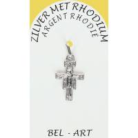 Croix Argent Rhodié St Damien - 17 X 12 mm