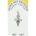 Croix Argent Rhodié St Damien - 17 X 12 mm