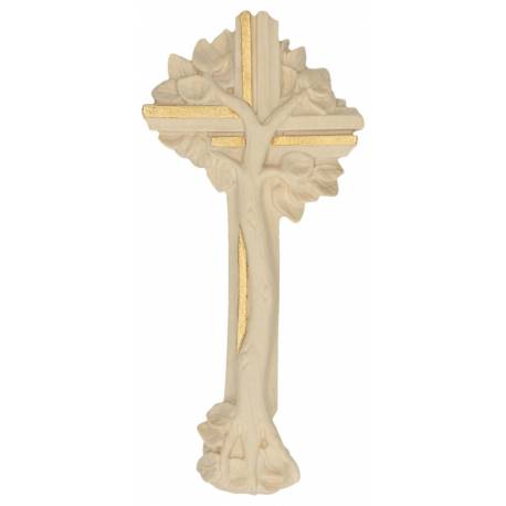 Houtsnijwerk Kruisbeeld 20 Cm Natuur/Gold 