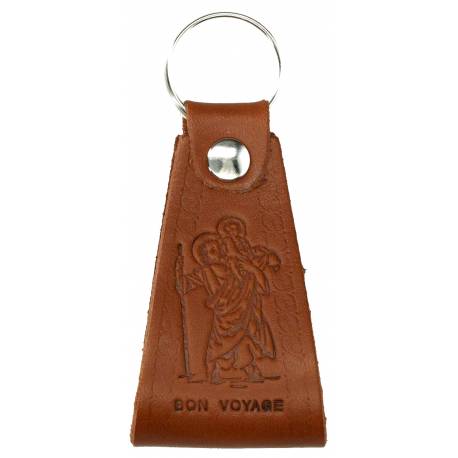 Porte-Clefs Cuir - St Christophe - Bon Voyage