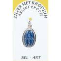 Médaille Argent Rhodié - Miraculeuse - 20 mm - Email Bleu