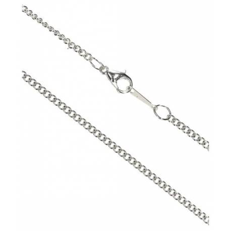 Ketting 45 cm + Karabijnhaak - Met. Verzilverd 