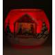 Photophore Rouge + 1 Chfs-Plats Sujet Creche - Diam 10 Cm - Ht 8 Cm