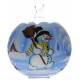 Boule De Noel Bleu Avec Bonhomme De Neige Diam 11 Cm Ass 2