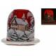 Photophore de Noël rouge + bougie 12 Cm