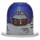 Photophore de Noël bleu + bougie 12 Cm