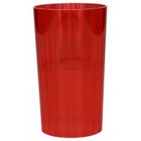 Glas/Plastiek Rood Ht 15 Diam 7.5 