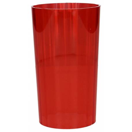 Verre / Plastique Rouge Ht 15 Cm Diam 8.8 Cm