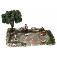 Santon Gateau Petanquepiste met 4 Spelers H18 X 30 