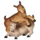 Couple de chevreaux : crèche de Noël en bois Ulrich 15 cm