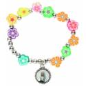 Armband op elastiek bloemetjes 