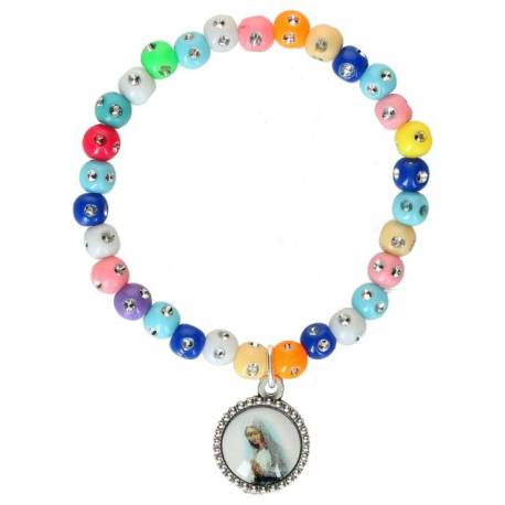 Bracelet sur élastique multicolore
