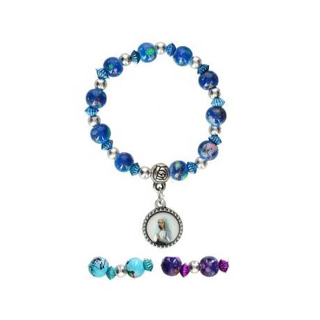 Armband op elastiek chinese email - kl. assort. 