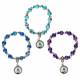 Bracelet sur élastique émail chinois - coul assort.