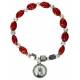 Bracelet sur élastique verre+hématite+coccinelles
