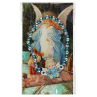 Armband op elastiek met engeltje blauw 