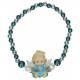 Armband op elastiek met engeltje blauw 